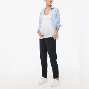 NWT J Crew Black Jamie Maternity Pant 4 Adjustable Waist High Rise Pull On Taper